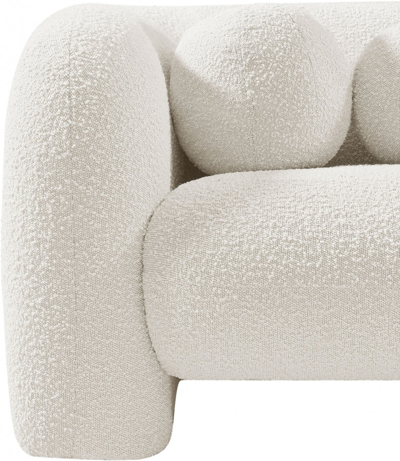 Emory Boucle Fabric Chair Cream from Meridian - Luna Furniture