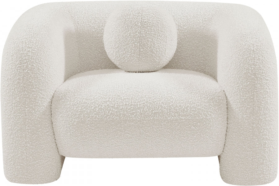 Emory Boucle Fabric Chair Cream from Meridian - Luna Furniture