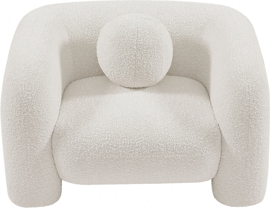 Emory Boucle Fabric Chair Cream from Meridian - Luna Furniture