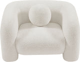 Emory Boucle Fabric Chair Cream from Meridian - Luna Furniture