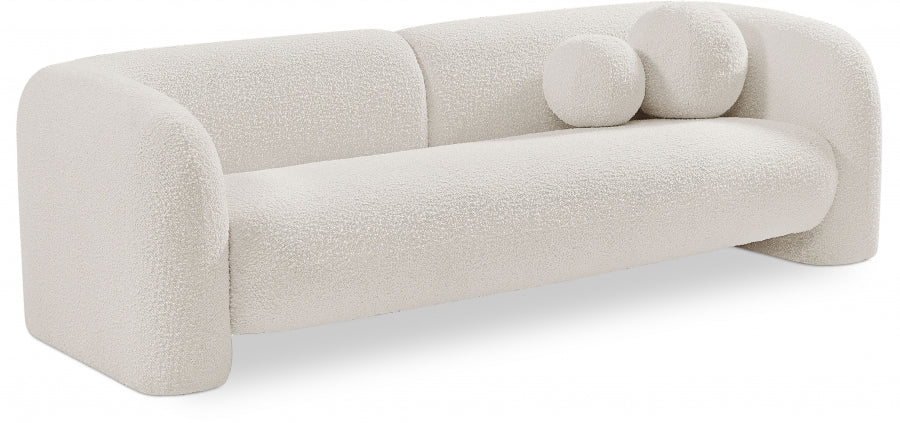 Emory Boucle Fabric Sofa Cream from Meridian - Luna Furniture