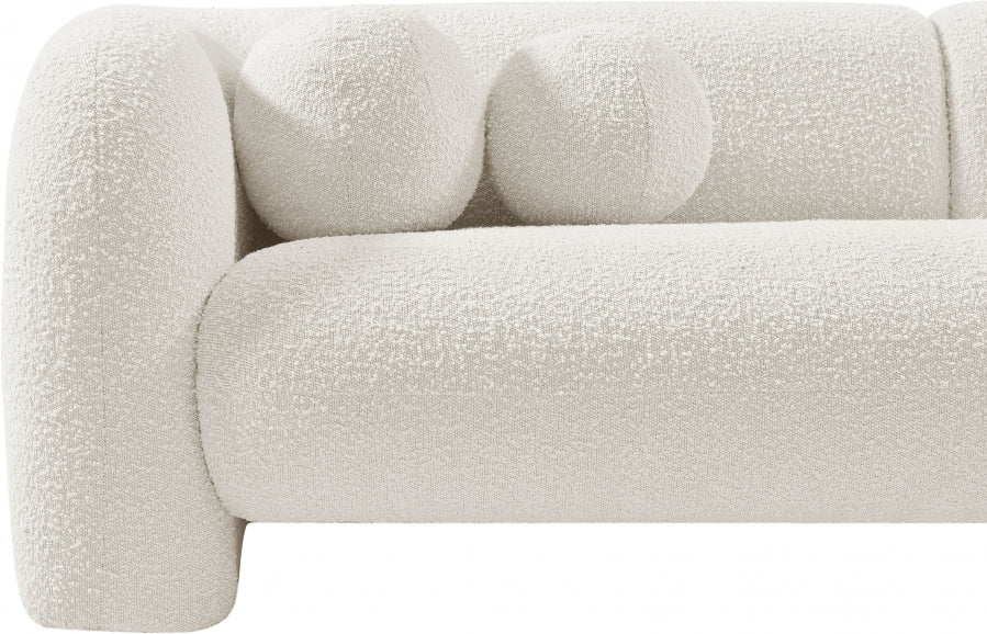 Emory Boucle Fabric Sofa Cream from Meridian - Luna Furniture