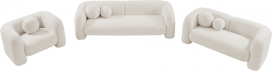 Emory Boucle Fabric Sofa Cream from Meridian - Luna Furniture