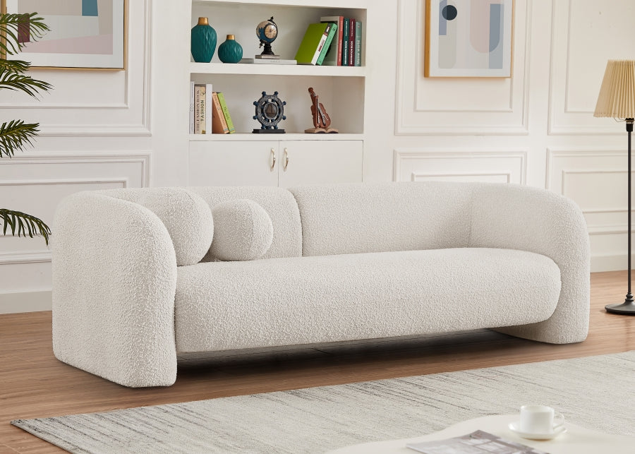 Emory Boucle Fabric Sofa Cream from Meridian - Luna Furniture