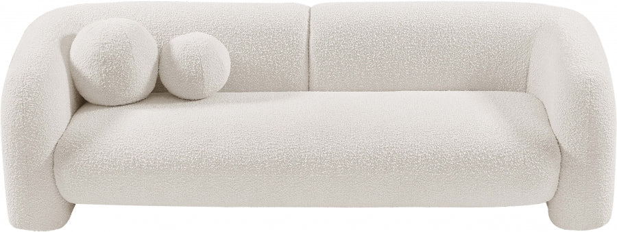 Emory Boucle Fabric Sofa Cream from Meridian - Luna Furniture