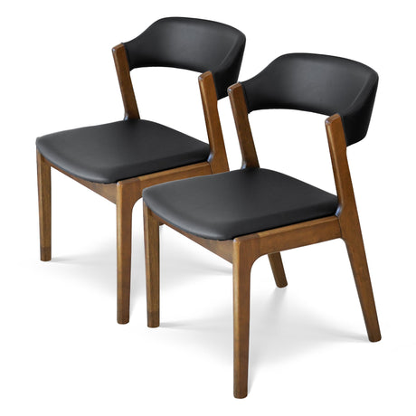 Enzo Black Leather Dining Chair (Set of 2) - AFC01984 - Luna Furniture