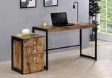 Estrella Estrella 2-piece Rectangular Writing Desk Set Antique Nutmeg and Gunmetal from Coaster - Luna Furniture