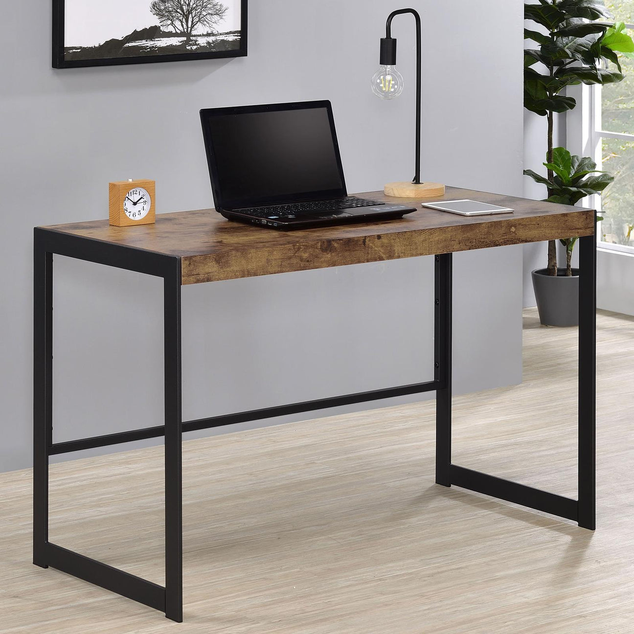 Estrella Antique Nutmeg/Gunmetal Writing Desk from Coaster - Luna Furniture