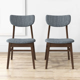 Eula Mid-Century Modern Dark Grey Dining Chair (Set of 2) - AFC00021 - Luna Furniture