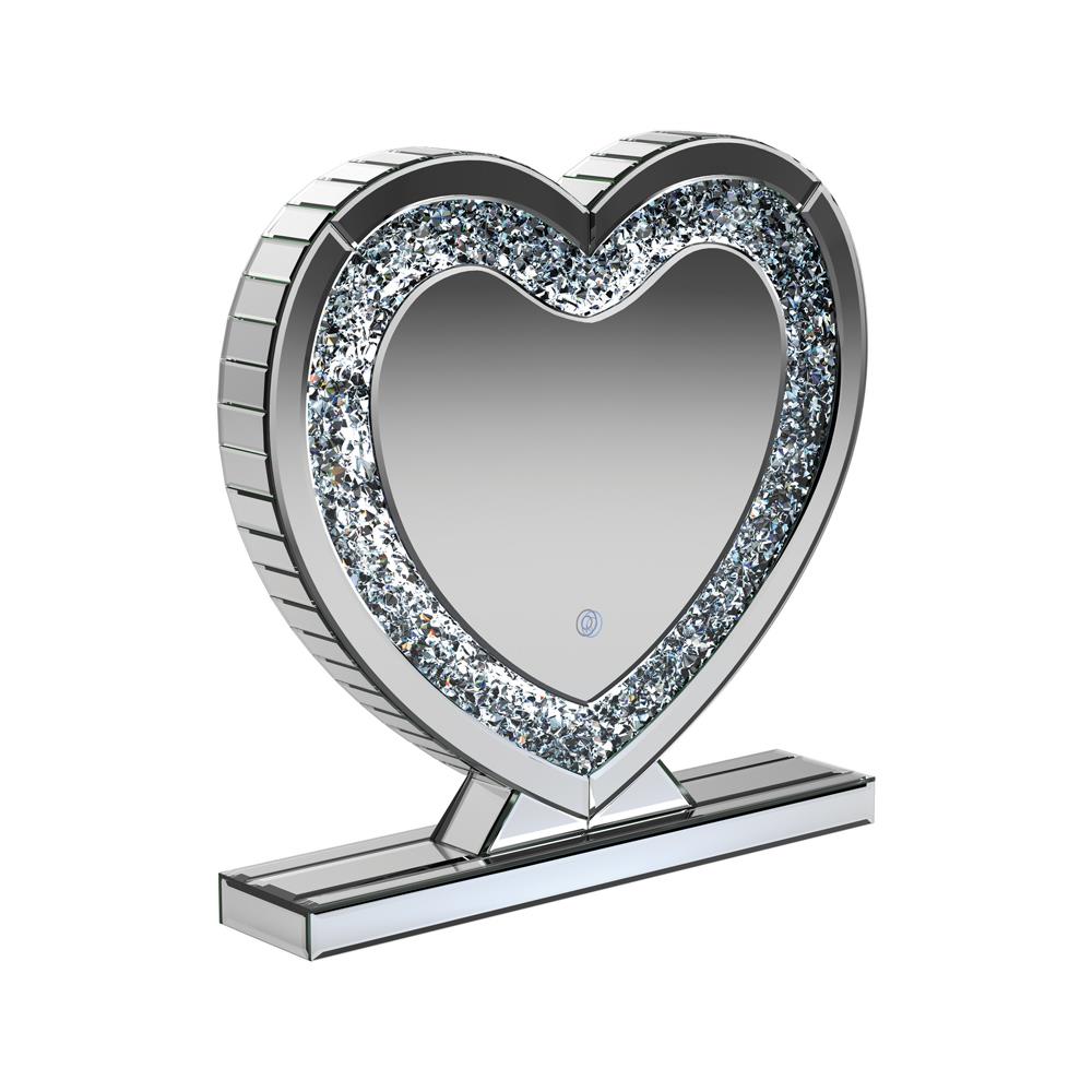 Euston Silver Heart Shape Table Mirror from Coaster - Luna Furniture