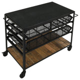 Evander Natural/Black Accent Storage Cart with Casters from Coaster - Luna Furniture