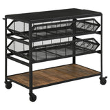 Evander Natural/Black Accent Storage Cart with Casters from Coaster - Luna Furniture