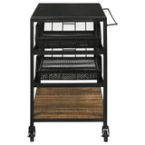 Evander Natural/Black Accent Storage Cart with Casters from Coaster - Luna Furniture