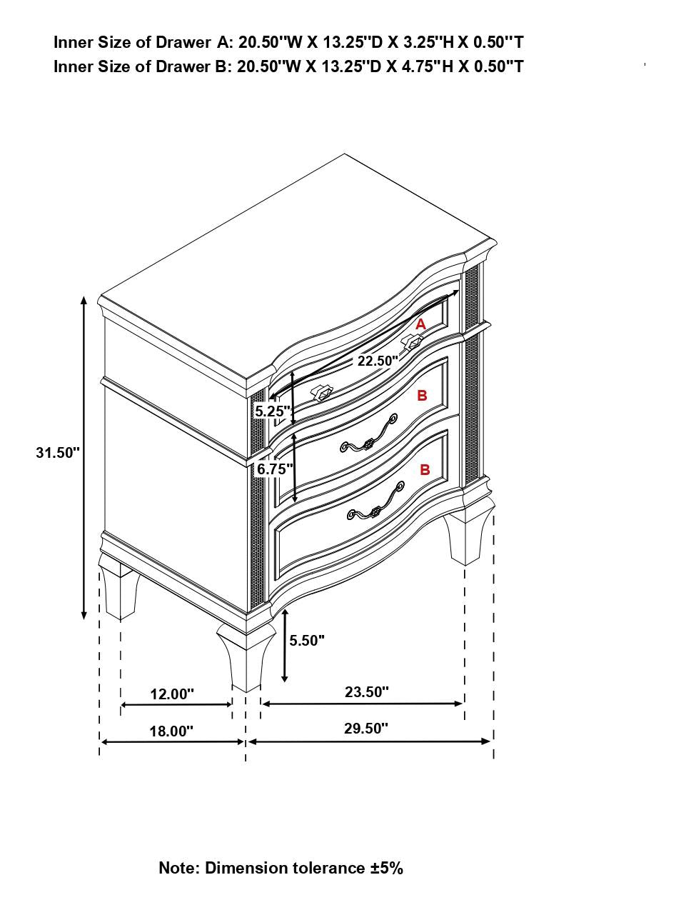 Evangeline 3-Drawer Nightstand Silver Oak from Coaster - Luna Furniture