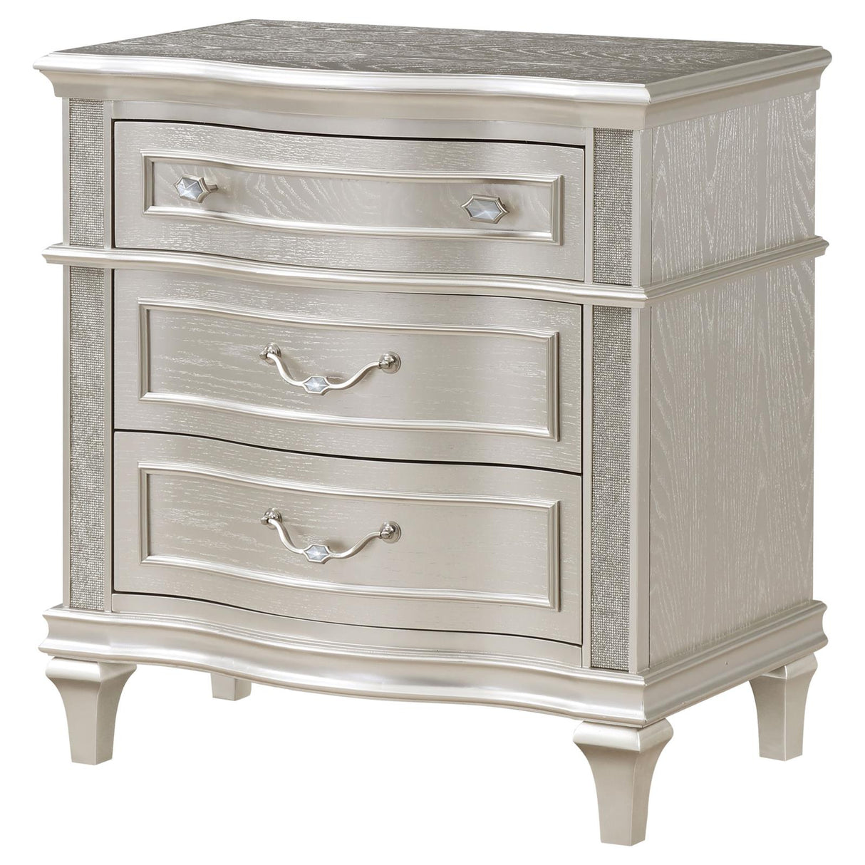 Evangeline 3-Drawer Nightstand Silver Oak from Coaster - Luna Furniture