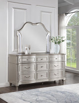 Evangeline 9-drawer Dresser with Mirror Silver Oak from Coaster - Luna Furniture