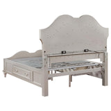 Evangeline Queen Storage Bed with LED Headboard Silver Oak and Ivory from Coaster - Luna Furniture