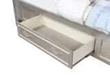 Evangeline Queen Storage Bed with LED Headboard Silver Oak and Ivory from Coaster - Luna Furniture