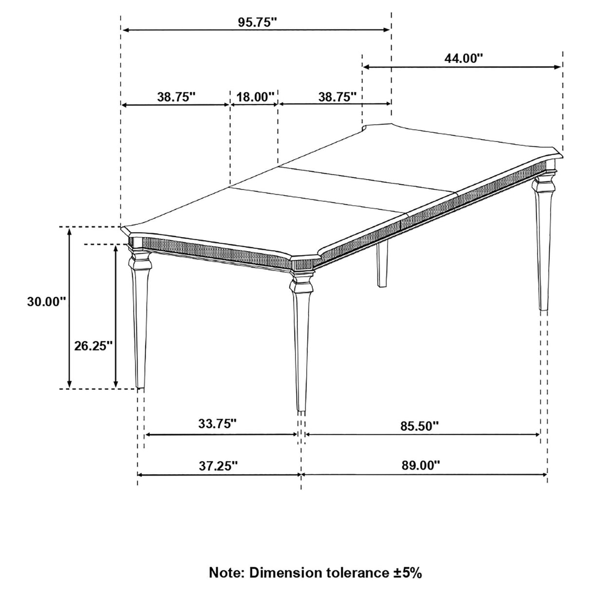 Evangeline Rectangular Dining Table with Extension Leaf Silver from Coaster - Luna Furniture