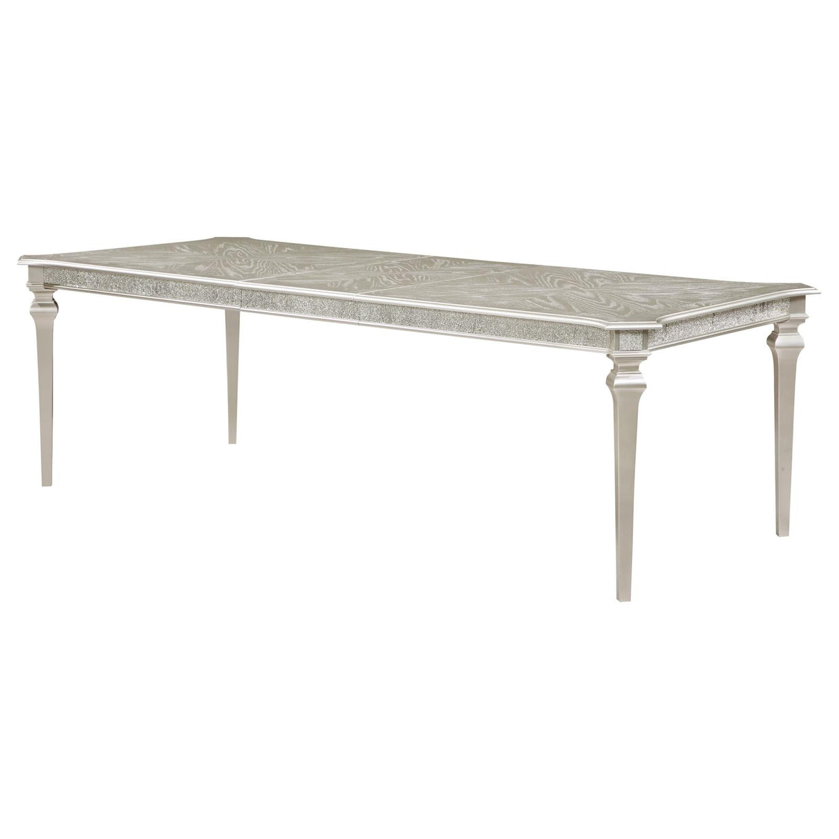 Evangeline Rectangular Dining Table with Extension Leaf Silver from Coaster - Luna Furniture