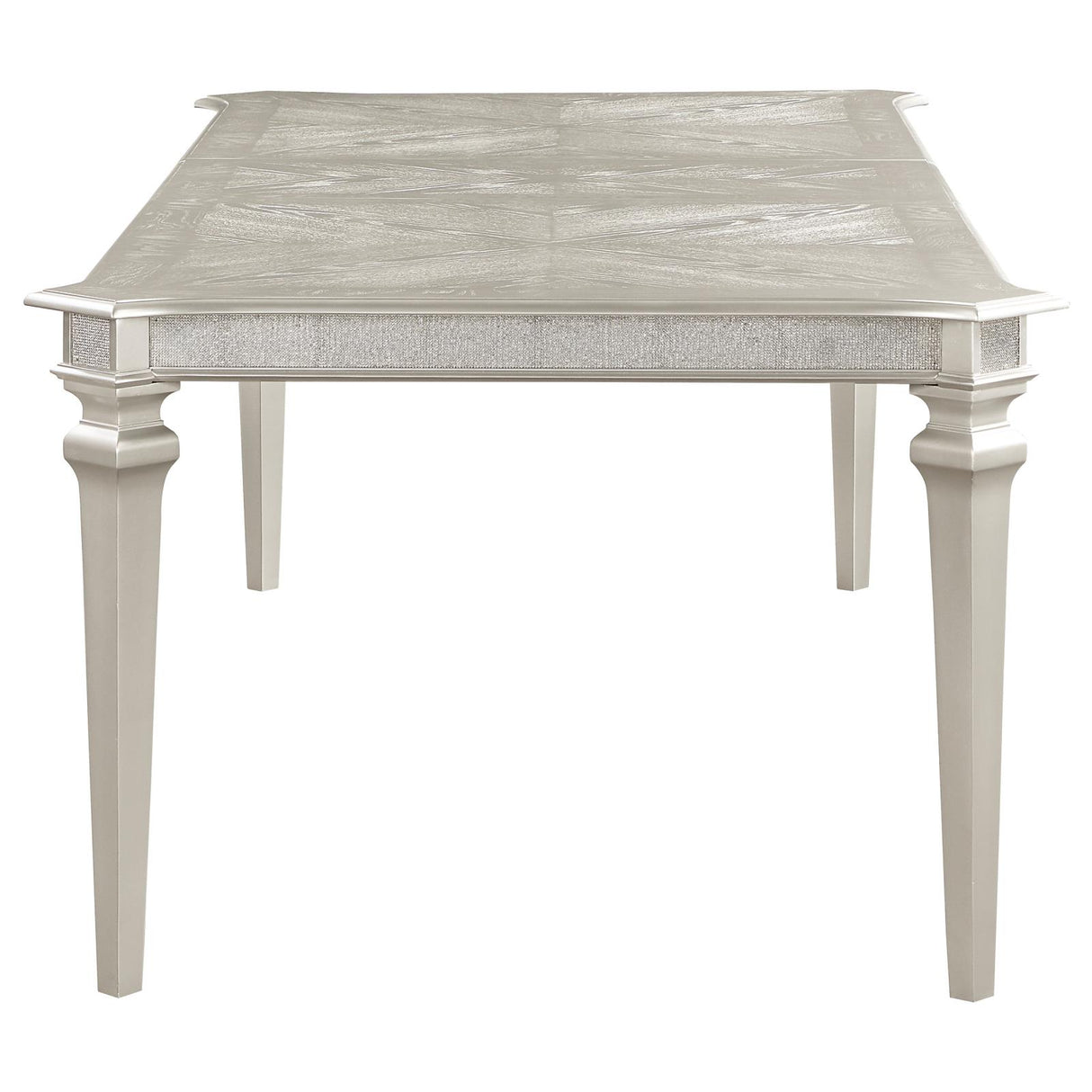 Evangeline Rectangular Dining Table with Extension Leaf Silver from Coaster - Luna Furniture