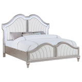 Evangeline Tufted Upholstered Platform Queen Bed Ivory and Silver Oak - 223391Q - Luna Furniture