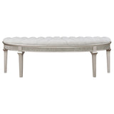 Evangeline Upholstered Demilune Bench Ivory and Silver Oak from Coaster - Luna Furniture