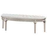 Evangeline Upholstered Demilune Bench Ivory and Silver Oak from Coaster - Luna Furniture