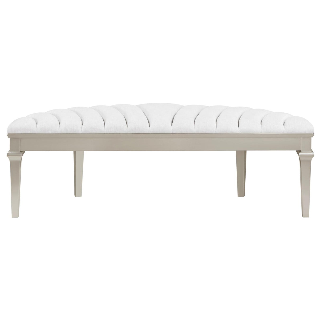 Evangeline Upholstered Demilune Bench Ivory and Silver Oak from Coaster - Luna Furniture