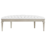 Evangeline Upholstered Demilune Bench Ivory and Silver Oak from Coaster - Luna Furniture