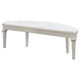 Evangeline Upholstered Demilune Bench Ivory and Silver Oak from Coaster - Luna Furniture