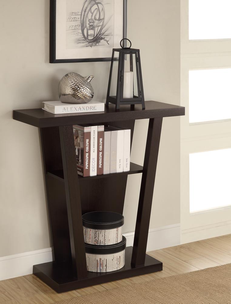 Evanna Cappuccino 2-Shelf Console Table from Coaster - Luna Furniture