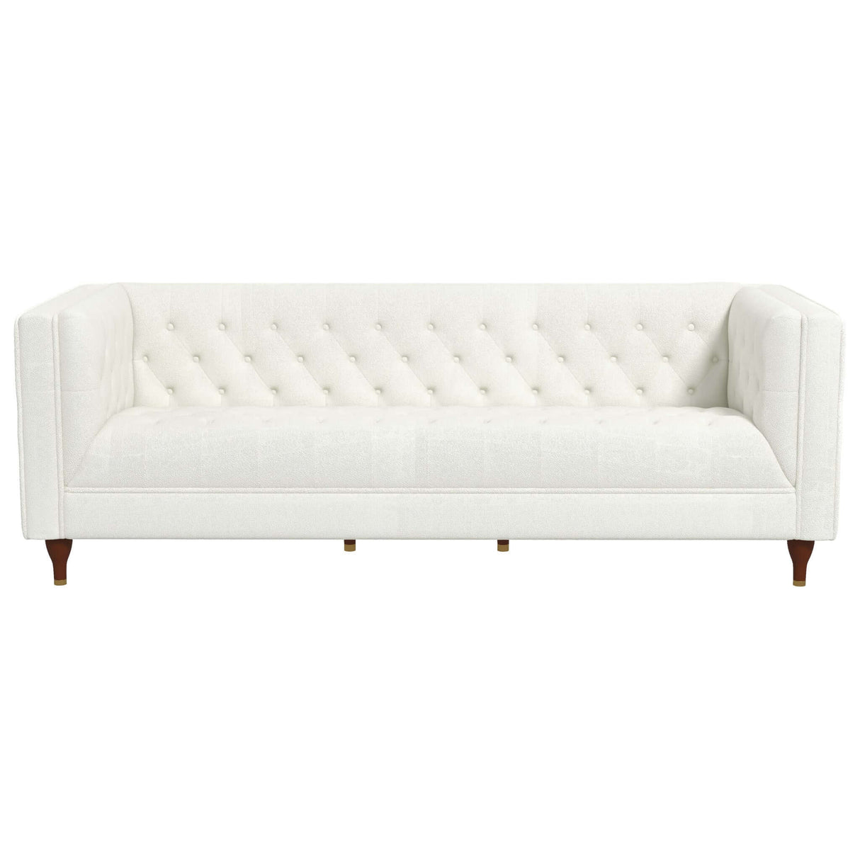 Evelyn Mid Century Modern Beige Boucle Luxury Chesterfield Sofa - AFC00193 - Luna Furniture