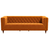 Evelyn Mid Century Modern Burnt Orange Velvet  Luxury Chesterfield Sofa - AFC00330 - Luna Furniture