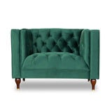 Evelyn Mid-Century Modern Tufted Back Velvet Lounge Chair Dark Green - AFC00172 - Luna Furniture