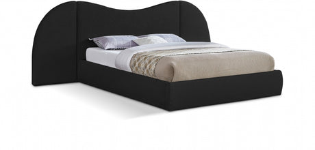 Everest Boucle Fabric King Bed (3 Boxes) Black from Meridian - Luna Furniture