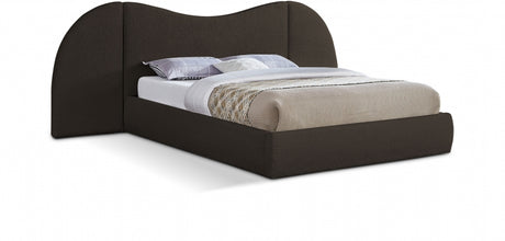 Everest Boucle Fabric King Bed (3 Boxes) Brown from Meridian - Luna Furniture