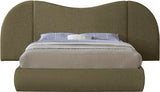 Everest Boucle Fabric Queen Bed (3 Boxes) Olive from Meridian - Luna Furniture