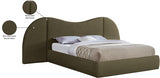 Everest Boucle Fabric Queen Bed (3 Boxes) Olive from Meridian - Luna Furniture