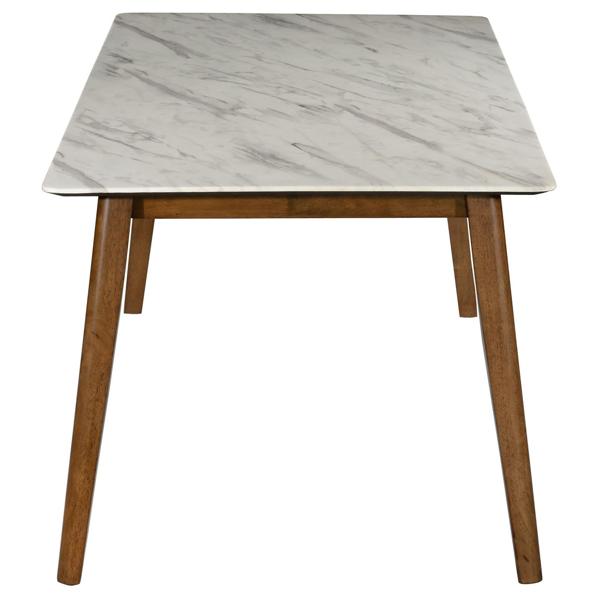 Everett 5-piece Faux Marble Top Dining Table Natural Walnut and Grey from Coaster - Luna Furniture