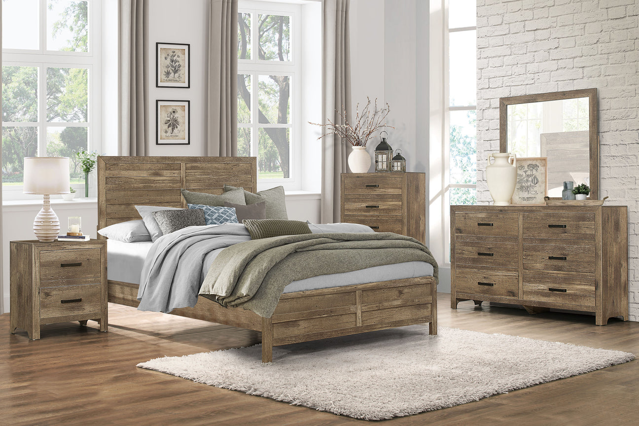 Mandan Weathered Pine Panel Bedroom Set from Homelegance - Luna Furniture