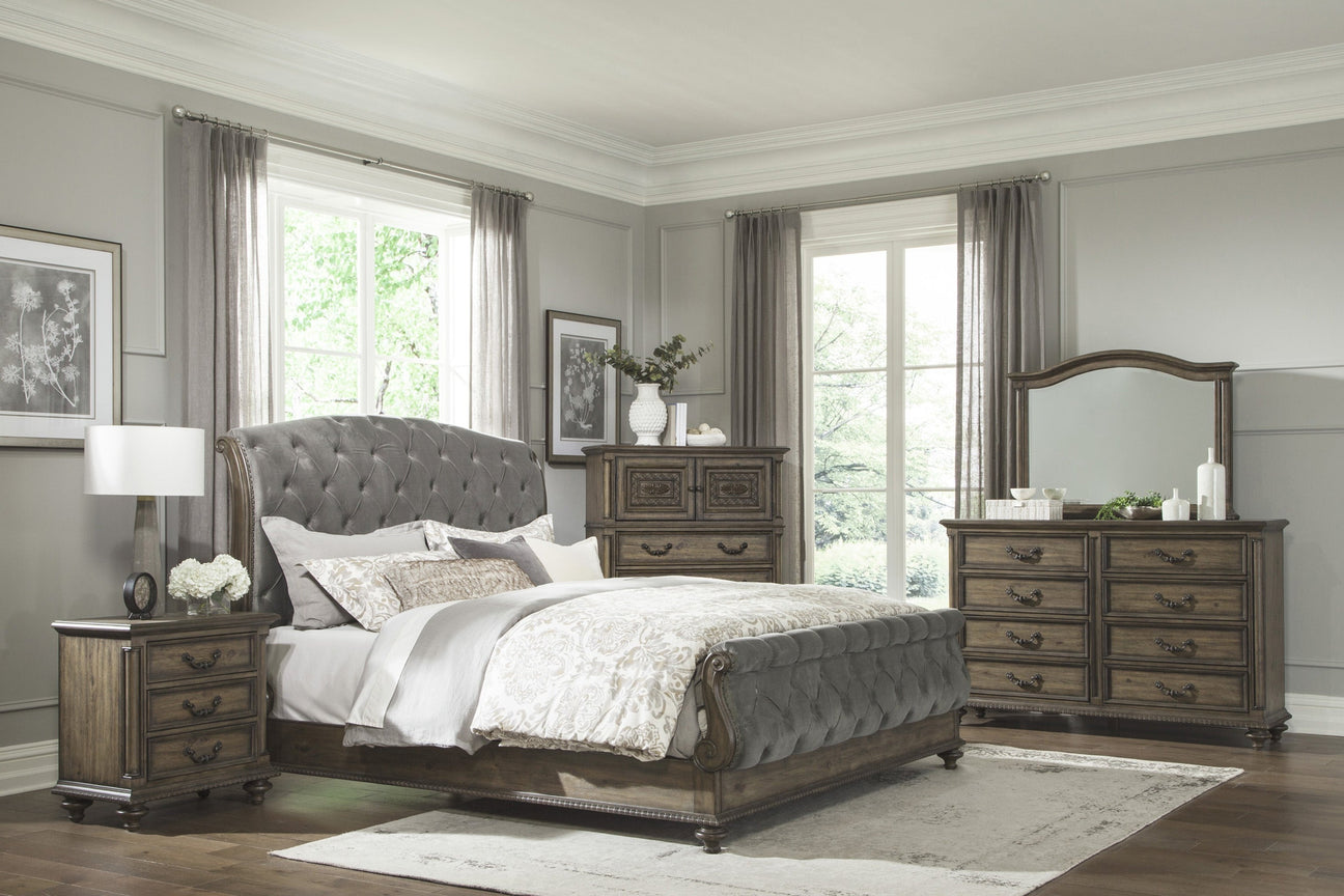 Rachelle Weathered Pecan Bedroom Set from Homelegance - Luna Furniture