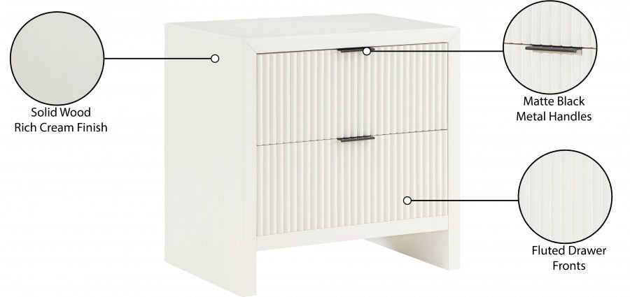 Fairfax Nightstand Cream from Meridian - Luna Furniture