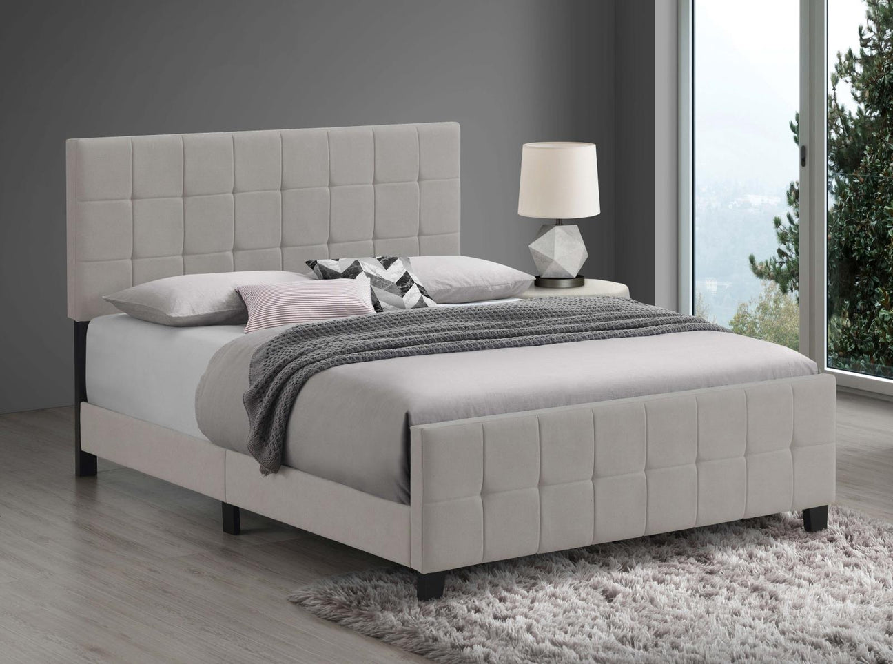 Fairfield Eastern King Upholstered Panel Bed Beige from Coaster - Luna Furniture