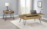 Fanning Golden Oak/Black Lift Top Storage Coffee Table from Coaster - Luna Furniture