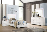 Felicity Glossy White 4-Piece Twin Bedroom Set with LED Lighting from Coaster - Luna Furniture