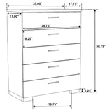 Felicity Glossy White 5-Piece California King Bedroom Set from Coaster - Luna Furniture