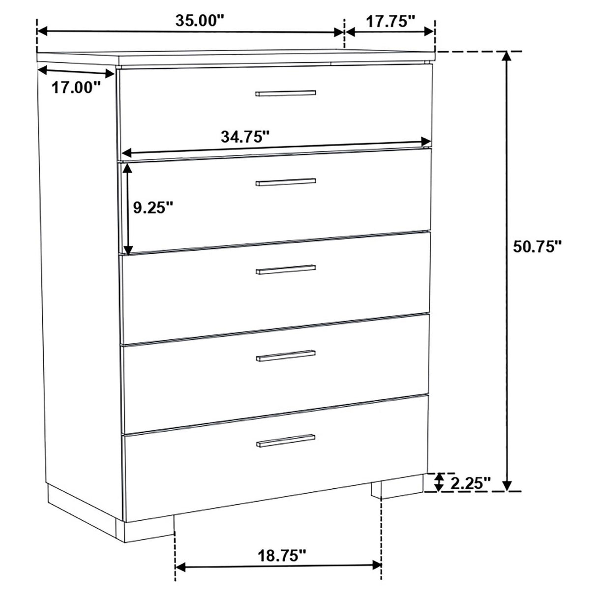 Felicity Glossy White 5-Piece Twin Bedroom Set with LED Lighting from Coaster - Luna Furniture