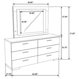 Felicity 6-drawer Dresser with LED Mirror Glossy White from Coaster - Luna Furniture