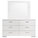 Felicity 6-drawer Dresser with Mirror Glossy White - 203503M - Luna Furniture